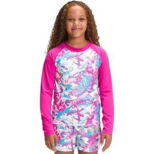 THE NORTH FACE Long Sleeve Sun Tee Youth Girls L 14-16 Pink Rashguard NEW